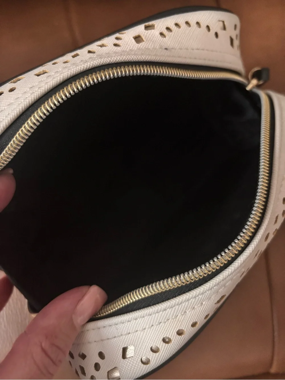 Victoria's Secret Cream Laser-Cut Cosmetic Bag Set